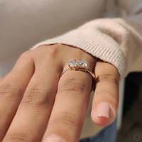 Cincin Pertunangan Toi Et Moi dengan Berlian Buatan Laboratorium Potongan Princess dan Pear, Kejernihan VS1, Warna E-Elegant, Cincin Berlian Wanita