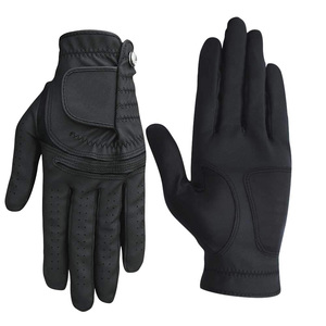 Gants de golf personnalisés pour hommes avec logo de sport respirant en cuir PU souple en cuir véritable - Product Image 3