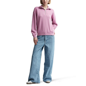 เสื้อสเวตเตอร์ขนแกะแบบมีซิปครึ่งหน้าสำหรับผู้หญิงเสื้อกีฬาแบบสวมหัวคอกลมให้ความอบอุ่นเสื้อกรดคริสตัลโลโก้ด้านหน้าสำหรับฤดูใบไม้ร่วงฤดูหนาว - Product Image 4