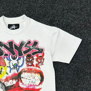 OEM Unisex Heavy Cotton O-Neck Printed T-Shirt Custom Logo Patrón sólido Loose Fit 100% Cotton Oversize T-Shirt para hombres - Product Image 4