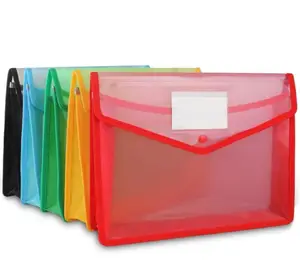 Snap düğmesi kapatma plastik dosya cüzdan klasörleri poli genişletilebilir zarf klasörü dayanıklı su geçirmez klasörler