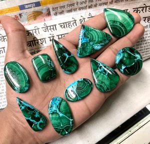 Vente en gros de pierres de chrysocolle et de malachite naturelles, cabochons, pierres semi-précieuses pour la fabrication de bijoux - Product Image 2