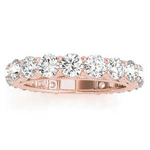 Luxury 18K Rose Gold Diamond Eternity <b>Bridal</b> Ring <b>Set</b> 4.57ct Fine <b>Jewelry</b> <b>Sets</b> - Product Image 4