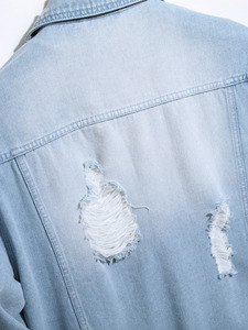 Logo personnalisé Design élégant Sports bleu Streetwear Patch hommes Jean Denim vestes pour hommes - Product Image 4