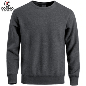 Pull Oem de haute qualité en coton à col rond uni, sweat à capuche personnalisé, sweat-shirt à col rond - Product Image 5