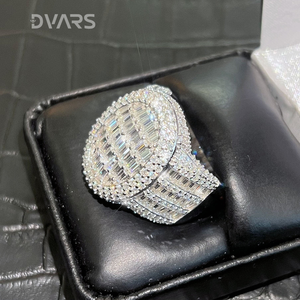 Bague de fiançailles pour homme en argent sterling, véritable moissanite taille brillant VVS, bague champion glacée, design personnalisé, mariage, hip hop, fête - Product Image 3