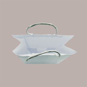 Bolsa de Papel Kraft Blanca con Asa de Cordón 22+10 H 29.5 cm 100 g para Compras o Manualidades, Paquete de 50 Unidades - Product Image 2