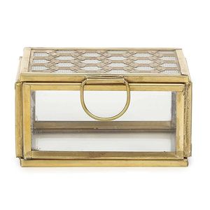 Organizador de Joyas de Vidrio Premium con Marco de Latón Dorado para una Decoración Elegante del Hogar - Product Image 4