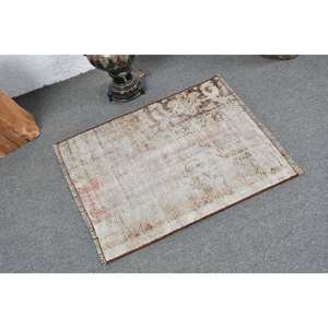 Alfombra Vintage turca de 2x2,5 pies, alfombra rústica marrón Beige, área grande, lana, látex, rectángulo, Tabriz, retales abstractos para pasillo, alfombra para habitación - Product Image 2