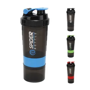Venta al por mayor de plástico de sublimación de fitness portátil contenedor de proteínas sin BPA logotipo personalizado gimnasio tazas de proteínas