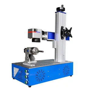 13% discount!Portable small fiber laser 20w 30w 50w Raycus JPT IPG laser color marking machine with rotary