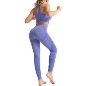Ensemble de yoga pour femmes de marque privée de haute qualité personnalisé solide respirant taille élastique 2 pièces à séchage rapide léger à bas prix - Product Image 3