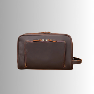 ชุด dopp หนังแท้วินเทจคุณภาพพรีเมี่ยมกระเป๋าถือหนังวัวหนังวัวสำหรับเดินทางเครื่องแป้งมีซิปปกป้องสำหรับงานหนัก - Product Image 2