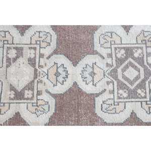 Alfombra turca vintage, alfombra de 1.8x3.3 pies, alfombra de lana marrón y blanca con motivos de plantas y árboles - Product Image 5