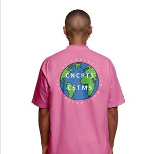 เสื้อยืดโอเวอร์ไซส์ผ้าฝ้าย100% พรีเมี่ยมสีชมพู200แกรมเสื้อยืดลายกราฟิกเสื้อยืดอเมริกันแฟชั่นเครื่องแต่งกายลำลองในเมือง - Product Image 3