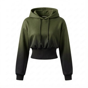 Sudaderas con Capucha de Cintura Alta para Mujer, Diseño Personalizado, Dobladillo de Corsé, Hombros Caídos, Top Corto, Sudaderas de Felpa de Algodón Suave, Precio al por Mayor - Product Image 4