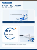 YYF SM1500W Scelleuse bipolaire vétérinaire pour vaisseaux, 5 mm, tige longue de 37 cm, à embout courbé, réutilisable, autoclavable, forceps laparoscopique