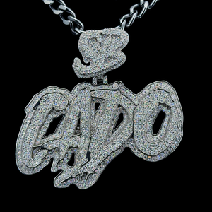 Best Quality 925 Sterling Silver VVS Moissanite GIA Certified 10K Gold Plated SB CADO <b>Letter</b> Custom Cuban Link Christian Hip Hop - Product Image 1