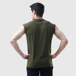 Bajo MOQ 100% algodón hombres Tank Top hombres camisetas para gimnasio entrenamiento secado rápido Racer Back Tank Tops hombres para la venta OEM mantenido - Product Image 3
