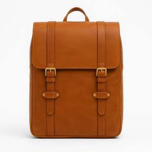 Sac à dos vintage en cuir véritable pour hommes et femmes, classique, double boucle, pour voyage et bureau - Product Image 2