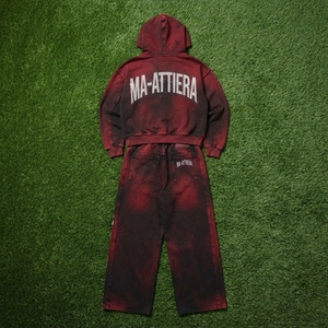 Conjunto de dos piezas para mujer: Sudadera corta con cremallera y pantalones deportivos de pierna ancha con efecto degradado y pedrería - Product Image 6