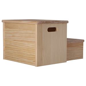 Sgabello a 2 Gradini WELL HOME con Finitura Non Verniciata 35x25x20 cm per Uso Domestico o in Ufficio - Product Image 6