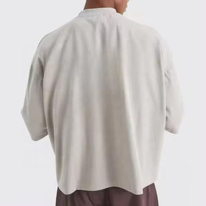 High Quality Blank Short Sleeve Regular <b>Fit</b> Heavyweight Fleece Fabric Breathable Quick Dry Men's <b>Crop</b> <b>T</b>-<b>Shirt</b> Customized Colors - Product Image 2