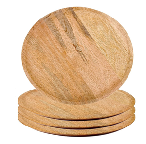 Plaque de chargeur en bois dîner de fête d'événement mariage assiette de chargeur en bois élégante assiette de chargeur en bois rustique artisanale pour Table - Product Image 2