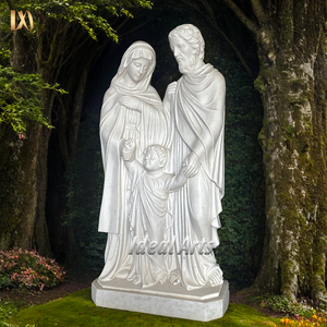 Statue de la Sainte Famille sculptée à la main, Sculpture religieuse en pierre de marbre blanc de style européen pour le décor d'église de <span class=keywords><strong>jardin</strong></span> extérieur - Product Image 2