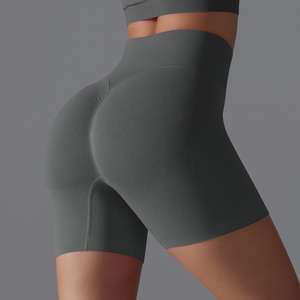 Hot Sale Women's High Quality <b>Tummy</b> <b>Control</b> Non See Through Solid Scrunch Seamless Butt Lifting Sports Shorts for Ladies - Product Image 3