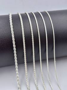 Cadena de Espiga de Plata de Ley 925, Tamaño y Longitud Personalizables, para Hombre y Mujer, Hecha a Mano, Diseño Clásico y Moderno, al por Mayor - Product Image 2