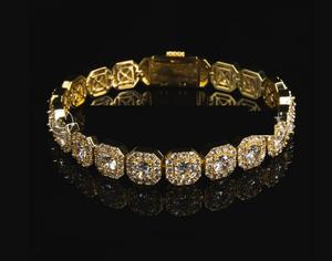 Bracelet Chaîne Tennis Cluster Plaqué Or 18K 10mm Diamant VVS Lab Haute Qualité Glacé Unisexe - Product Image 2