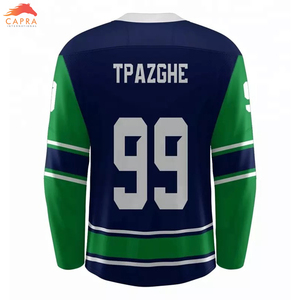 Maillot de hockey sur glace en polyester personnalisé de haute qualité avec impression par sublimation et logo brodé Service OEM disponible - Product Image 6