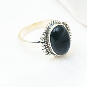 Classical <b>Ring</b> Jewelry For Women <b>Silver</b> <b>Boho</b> Style Jewelry 925 Sterling <b>Silver</b> Black Onyx Gemstone Handmade <b>Ring</b> Gift For Wife - Product Image 3