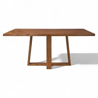 Table de salle à manger rectangulaire en bois massif faite à la main, style contemporain, pour entrée de ferme, 6 places, mobilier de maison et d'hôtel