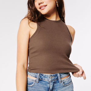 Débardeur court sans manches en coton biologique tricoté respirant pour femme, écologique et personnalisable - Product Image 6