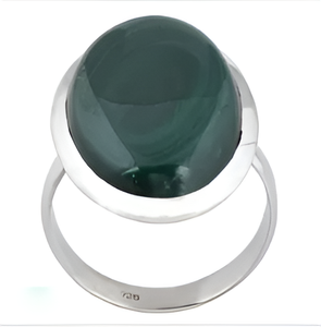 Anillo de Plata de Ley 925 con piedras preciosas de malaquita verde ovalada, joyería elegante, clásico, chapado en plata, anillo de moda para Unisex - Product Image 6