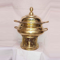Plato de frotamiento de forma redonda dorado y negro de diseño moderno hecho a mano Hotel Chafer para catering Calentador de alimentos de metal de acero inoxidable