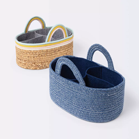 Panier de rangement pour couches de bébé, cadeau de naissance, organisateur portable pour la nurserie, avec compartiments interchangeables, moderne, 100% coton