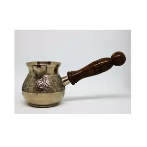 豪华土耳其咖啡壶壶土耳其茶壶壶阿拉伯希腊复古纯高平面黄铜工艺品礼品套装