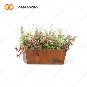 Pot de fleur de jardin surélevé en acier Corten Jardinière en métal pour la flore extérieure Pot de fleur et jardinière résistants aux intempéries - Product Image 3