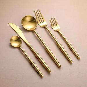 Ensemble de couverts en bois doré mat moderne, finition satinée, service de couverts de luxe, 20 pièces brossées, mariage - Product Image 4