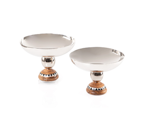 Bol à chocolat en métal au design attrayant avec support en bois et en bois de santal, accessoires de cuisine de qualité supérieure, bol de service - Product Image 1