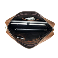 Sac de luxe décontracté en cuir véritable ciré, léger, portable, grande capacité, souple, pour homme, avec quincaillerie inaltérable