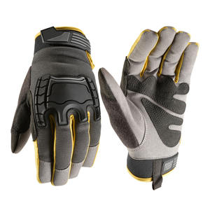 Gants de mécanicien en cuir synthétique de qualité supérieure, protection des mains injectée en TPR, antistatiques, résistants aux chocs et aux perforations - Product Image 1