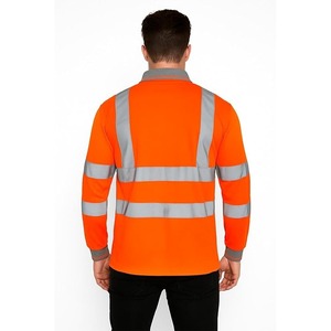 Camiseta de Seguridad Reflectante de Alta Visibilidad con Logotipo Bordado Personalizado, 100% Poliéster, Malla, Manga Larga, Uniforme de Trabajo para Hombre - Product Image 2