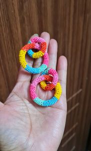 Nouveaux produits 2025, boucles d'oreilles de Noël en perles à faire soi-même, boucles d'oreilles pendantes circulaires creuses délicates, perles, boucles d'oreilles pour femmes, accessoire - Product Image 5