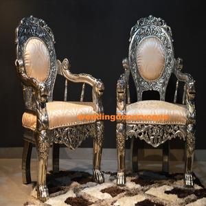 Luxurious Wed Wholesale <b>White</b> Wedding <b>Wooden</b> Throne <b>Chair</b> king and Throne <b>Chairs</b> Luxury - Product Image 2