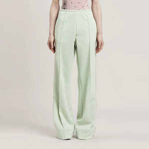 Pantalon de survêtement évasé pour femme, hiver 2025, devant plat, séchage rapide, coupe régulière, taille mi-haute, grandes tailles, nouvelle couleur, service OEM, vente en gros - Product Image 2