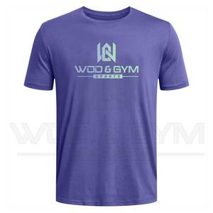 เสื้อยืดผู้ชายสีทึบแนวสตรีทเสื้อผ้าแนวสตรีทผ้าโพลีเอสเตอร์แห้งไวโลโก้ตามสั่ง - Product Image 1